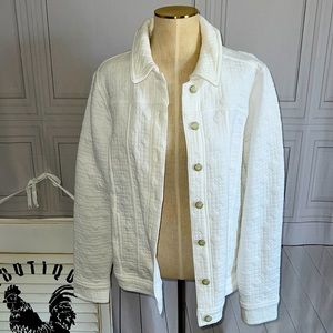 Isaac Mizarhi cream  Cotton Jacket Jean style jacket